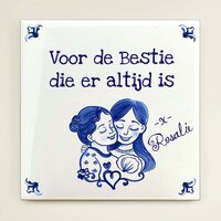 Delfts Blauw tegeltje - Besties