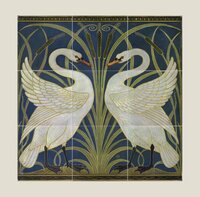 Tegeltableau Swan Rush and Iris - Walter Crane