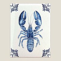 Delftsblauwe tegel - Kreeft