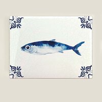 Delftsblauwe tegel - Sardientje