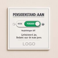 Pensioen tegeltje - Pensioenstand AAN