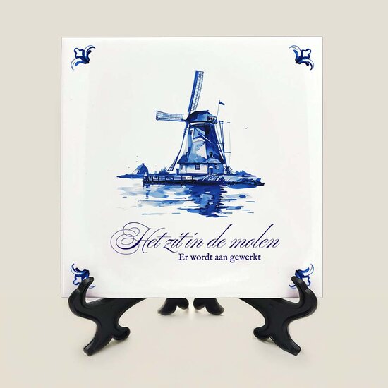 Delfts Blauw tegeltje - Molen