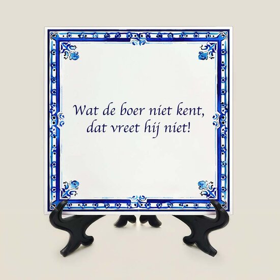 Delfts Blauw tegeltje - Boers