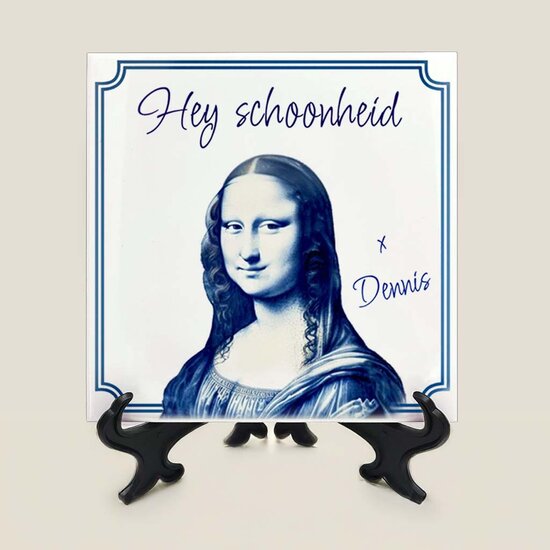 Delfts Blauw tegeltje - Mona Lisa
