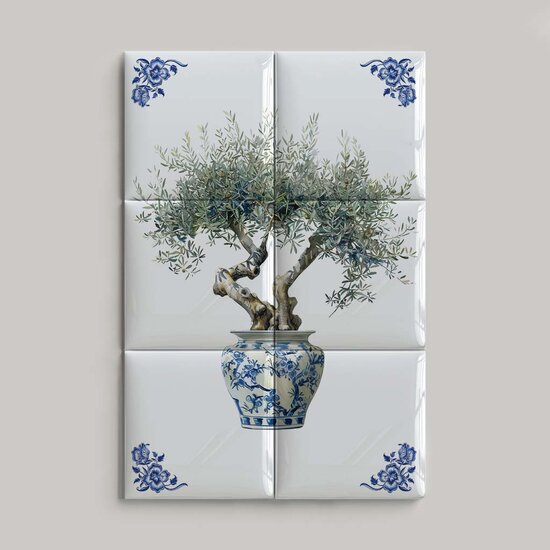 Tegeltableau Olijfboom