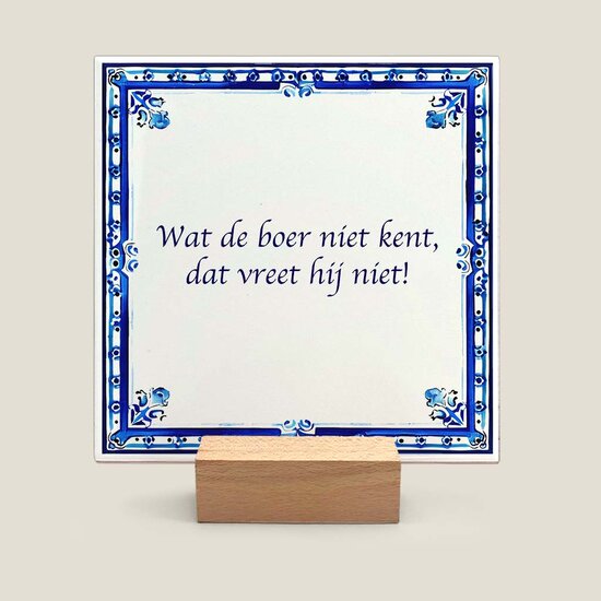 Delfts Blauw tegeltje - Boers