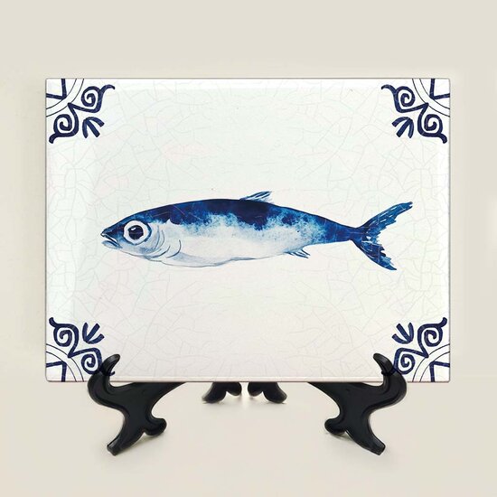 Delftsblauwe tegel - Sardientje