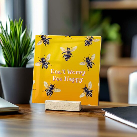 Tegeltje - Don&#039;t Worry Bee Happy