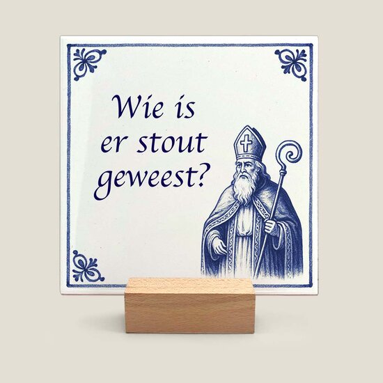Delftsblauw tegeltje - Sinterklaas