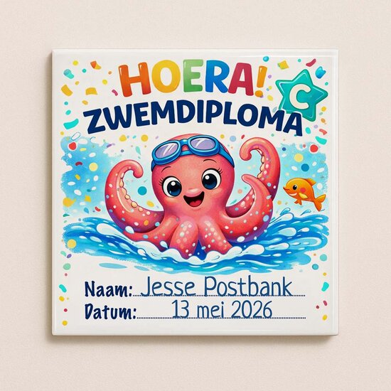 Zwemdiploma C tegeltje
