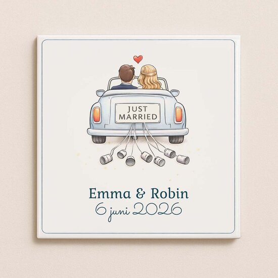 Huwelijks tegeltje - Just married
