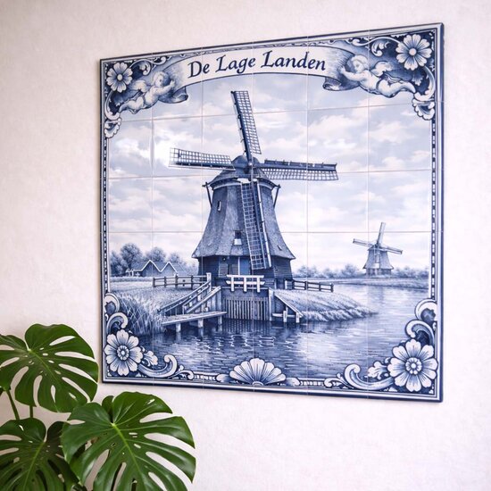 Tegeltableau &ndash; Delfts blauw molen