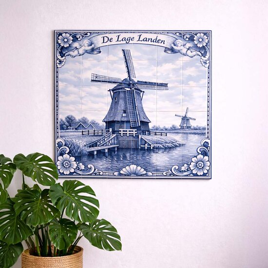 Tegeltableau &ndash; Delfts blauw molen