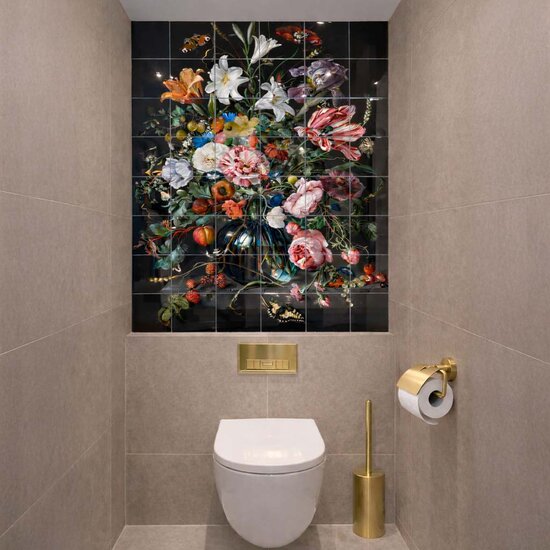 Tegeltableau Vaas met bloemen - Jan Davidsz de Heem