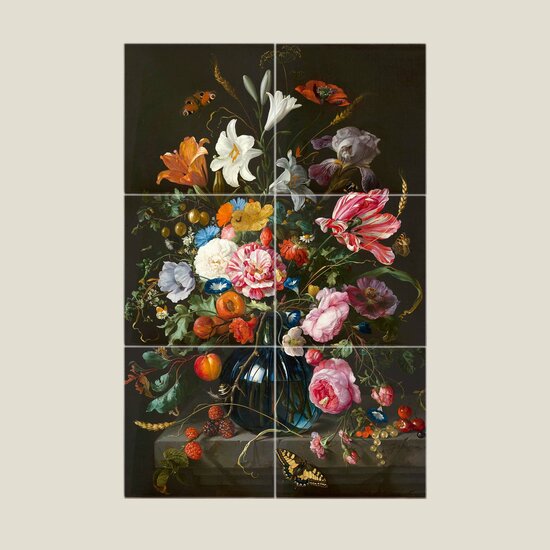 Tegeltableau Vaas met bloemen - Jan Davidsz de Heem