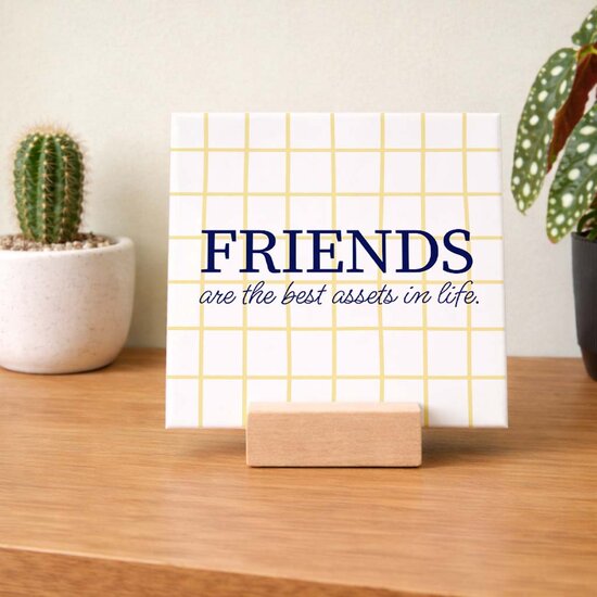 Tegeltje met eigen tekst - Blokjes