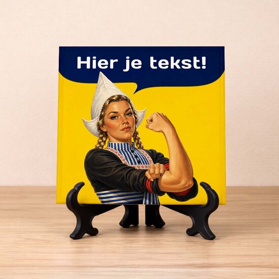 Vintage tegeltje personaliseren &ndash; Powervrouw