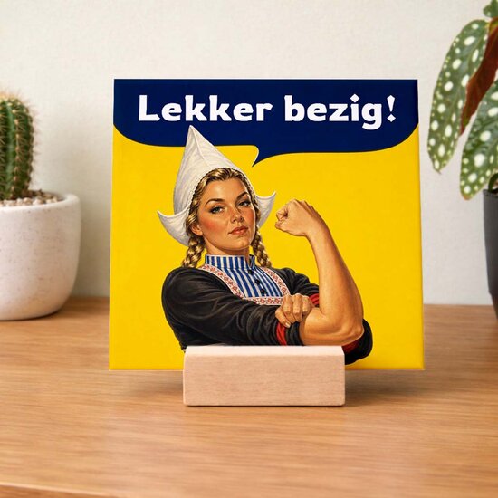 Vintage tegeltje personaliseren &ndash; Powervrouw