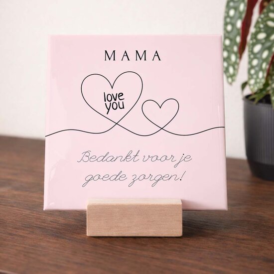 Moederdag tegeltje - Hartjes