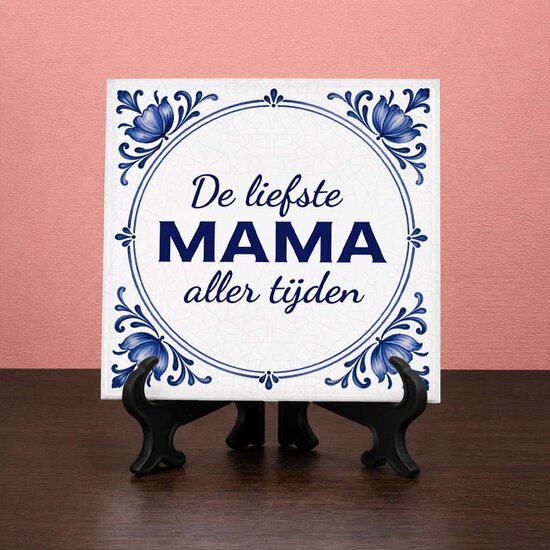 Moederdag tegeltje - Delfts blauw