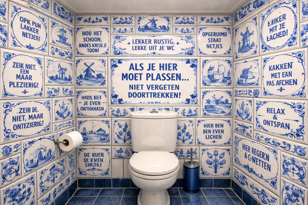 Grappige wc-teksten: 50 korte spreuken voor op een tegeltje