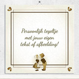 Huwelijk tegeltje bruin (nr.3 poppetjes)