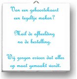 Kaartje op een tegeltje