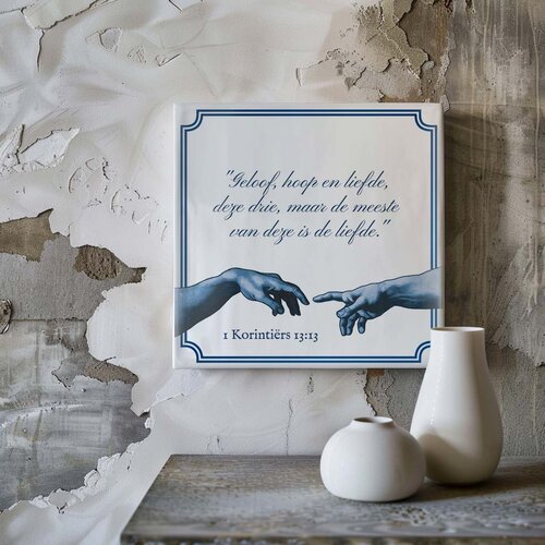 Delfts Blauw tegeltje - Geloof