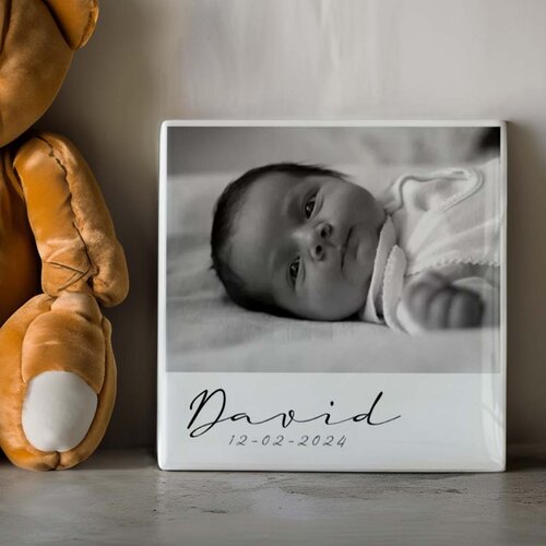 Geboorte tegeltje met foto