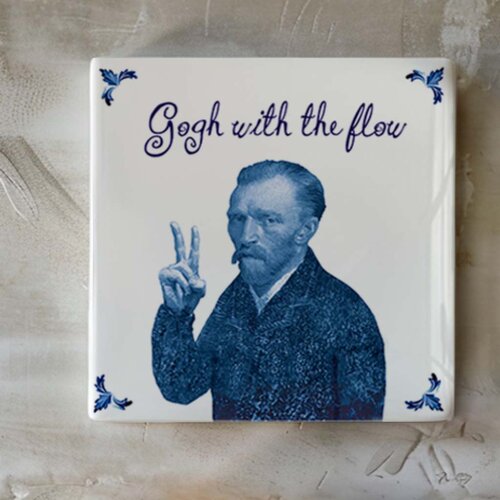 Delfts Blauw tegeltje - van Gogh