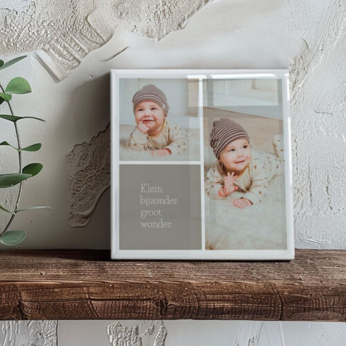 Tegeltje met 3 afbeeldingen