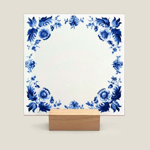 Delfts Blauw tegeltje truttig blanco