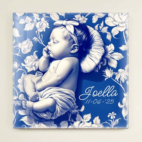 Delfts Blauw tegeltje - Geboren