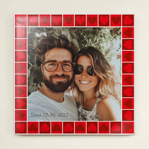 Valentijns tegeltje Hartjes