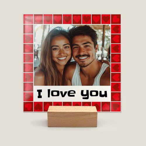 Valentijns tegeltje Hartjes