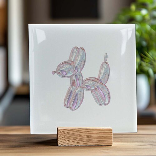 Tegeltje - Ballon hondje