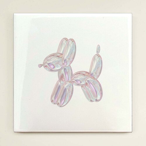 Tegeltje - Ballon hondje