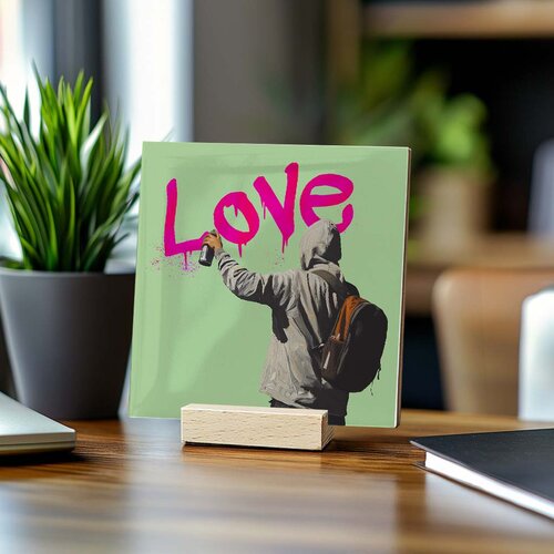 Tegeltje - Love graffiti