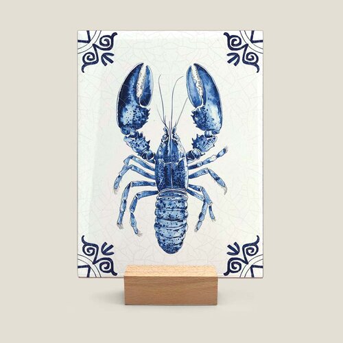 Delftsblauwe tegel - Kreeft