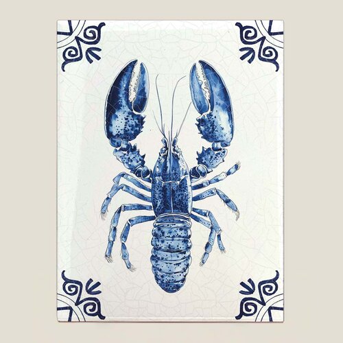 Delftsblauwe tegel - Kreeft