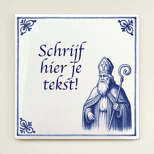 Delfts blauw tegeltje - Sinterklaas