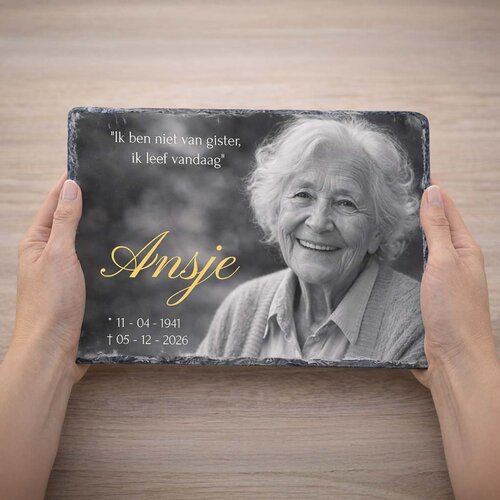 Gedenktegel met foto