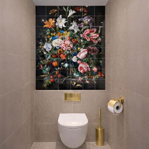 Tegeltableau Vaas met bloemen - Jan Davidsz de Heem