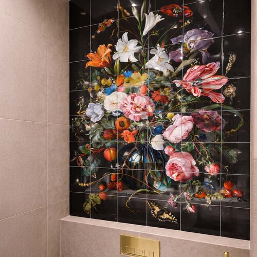 Tegeltableau Vaas met bloemen - Jan Davidsz de Heem