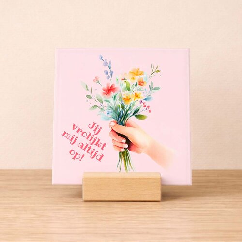 Tegeltje met bloemen – persoonlijk cadeau