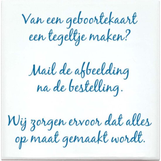Kaartje op een tegeltje