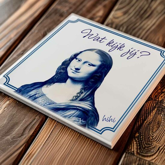 Delfts Blauw tegeltje - Mona Lisa