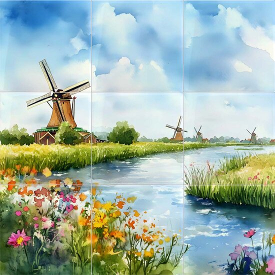 Tegeltableau Molens