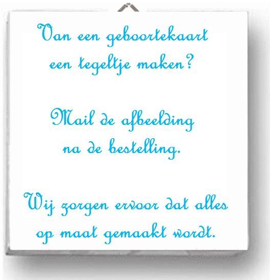 Kaartje op een tegeltje