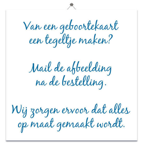 Kaartje op een tegeltje